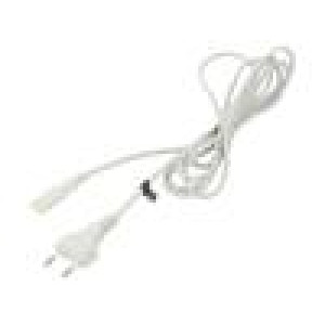 Kabel 2x0,75mm2 CEE 7/16 (C) vidlice,IEC C7 zásuvka PVC 3m