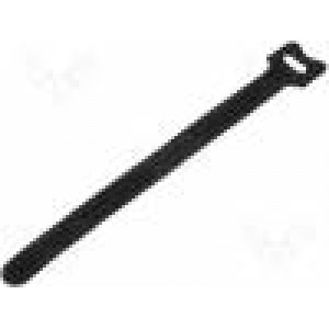 Stahovací pásek se suchým zipem L:180mm W:12mm barva černá