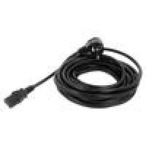 Kabel 3x1mm2 CEE 7/7 (E/F) úhlová vidlice,IEC C13 zásuvka