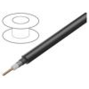 Vodič: koaxiální RG59 mini 1x23AWG drát Cu PE černá 305m