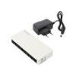 Switch Fast Ethernet bilá 150m Sada: kabel DC,napájecí zdroj