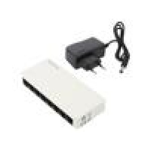 Switch Fast Ethernet bilá 150m Sada: kabel DC,napájecí zdroj