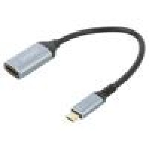 Adaptér HDMI 2.0,Thunderbolt 3,USB 3.1 0,15m černá stříbrná