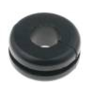 Průchodka Ømont.otv: 10mm Øotv: 6mm PVC černá -30÷60°C UL94V-2