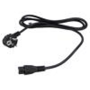 Kabel 3x0,75mm2 CEE 7/7 (E/F) úhlová vidlice,IEC C5 zásuvka
