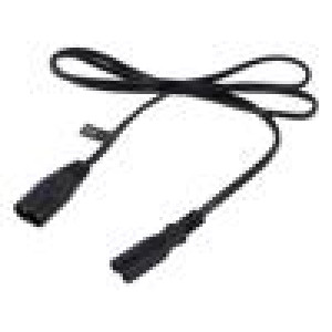 Kabel 2x0,5mm2 IEC C7 zásuvka,IEC C8 vidlice PVC 1m černá