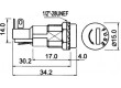 Zásuvka válcové pojistky 5x20mm 10A na panel Otv: Ø12,5mm