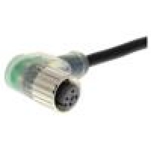 Kabel: pro snímače/automatizaci M12 PIN: 4 úhlový 5m PUR