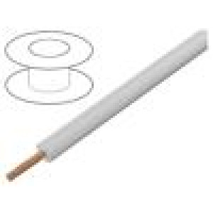 Vodič lanko Cu 1,5mm2 PVC bílá 1000V 100m Třída: 6 1x1,5mm2