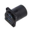 Spojka USB A zásuvka x2,z obou stran USB 3.0 19x24mm