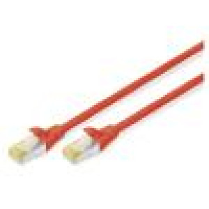 Patch cord S/FTP 6a lanko Cu LSZH červená 1m 26AWG