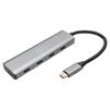 Hub USB USB C zásuvka x4,USB C vidlice USB 3.0 šedá 5Gbps