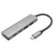 Hub USB USB A zásuvka x2,USB C zásuvka x2,USB C vidlice šedá