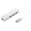 Hub USB RJ45 zásuvka,USB A zásuvka x3,USB A vidlice USB 3.0