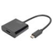 Adaptér USB 3.2 HDMI zásuvka,USB C vidlice 150mm černá