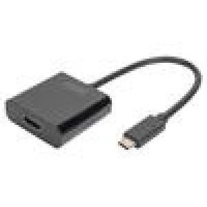 Adaptér USB 3.2 HDMI zásuvka,USB C vidlice 150mm černá