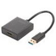 Adaptér USB 3.2 HDMI zásuvka,USB A vidlice 150mm černá