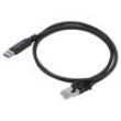 Kabel USB 3.0 RJ45 vidlice,USB A vidlice niklovaný 3m černá