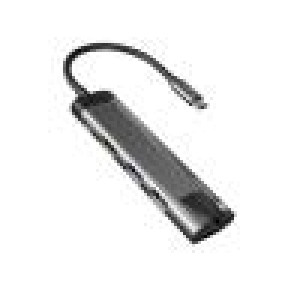 Hub USB USB 3.0 PnP šedá Počet portů: 5 5Gbps Sada: hub USB