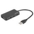 Hub USB USB A zásuvka x4,USB A vidlice USB 3.0 PnP černá