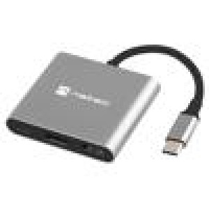 Hub USB USB 3.0 PnP šedá Počet portů: 3 5Gbps Sada: hub USB