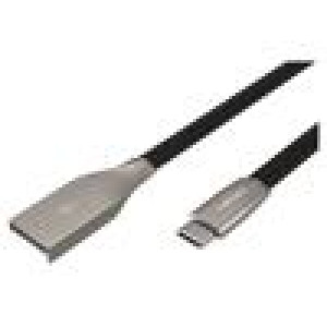 Kabel USB 2.0 USB A vidlice,USB C vidlice niklovaný 0,1m