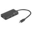 Hub USB USB A zásuvka x4,USB C vidlice USB 3.0 PnP černá