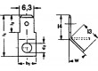 Konektor plochý 6,3mm 0,8mm kolík M4 šroubovací mosaz