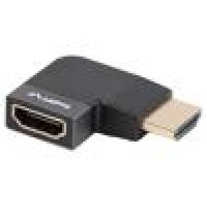 Adaptér HDMI zásuvka,HDMI konektor 270° vlevo/vpravo hliník