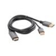 Kabel DisplayPort vidlice,HDMI vidlice,USB A vidlice PVC 1m