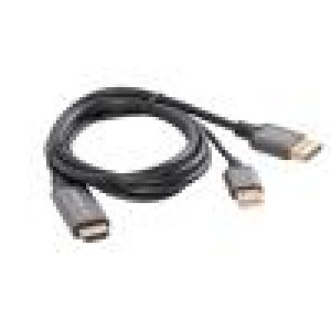 Kabel DisplayPort vidlice,HDMI vidlice,USB A vidlice PVC 1m