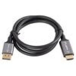 Kabel DisplayPort vidlice,HDMI vidlice PVC 1m černá 32AWG