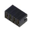 Konektor: kolíkové zásuvka 2,54mm zlacený propojka 4x2 černá
