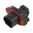 Connector: REC, 6P, BLK, E, CAP, FLANGE