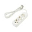 Prodlužovací síťový kabel 3x1mm2 Schuko Zásuvky: 3 guma bílá