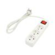 Prodlužovací síťový kabel 3x1mm2 Zásuvky: 3 guma bílá 1,5m