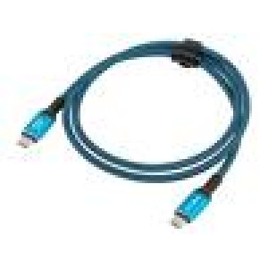 Kabel USB 4.0 USB C vidlice,z obou stran niklovaný 1m 40Gbps