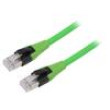 Patch cord RJ45 vidlice,z obou stran 6a lanko Cu FRNC zelená