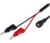 PJ7075R50-100B Měřicí šňůra 1m černá a červená 3A 60VDC Imp:50Ω