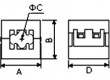 Ferit dvoudílný na kulatý kabel Ø:13mm 105Ω A:32,5mm B:30mm