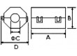 Ferit dvoudílný na kulatý kabel Ø:6mm 60Ω A:18,5mm B:14mm
