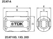 Ferit dvoudílný na kulatý kabel A:25mm B:20mm C:5mm D:12,8mm