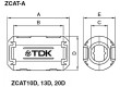 Ferit dvoudílný na kulatý kabel A:30mm B:23mm C:7mm D:16,5mm