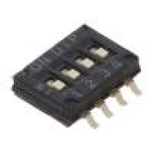 Přepínač DIP-SWITCH Počet sekcí:4 ON-OFF 0,1A/50VDC -20-85°C