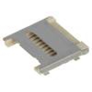 Konektor pro karty SD Micro s výklopným držákem SMT zlacený