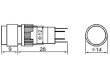 Přepínač tlačítkový 2 polohy SPDT 0,5A/250VAC 1A/24VDC Ø12mm