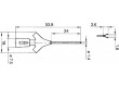 Měřicí hrot s háčkem klešťový 2A 60VDC červená 0,64mm 30mΩ