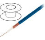Kabel koaxiální 1x75Ω licna OFC PVC modrá 100 ks 2kVAC