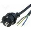 Kabel 3x2,5mm2 CEE 7/7 (E/F) vidlice,vodiče guma Dél: 3m 16A
