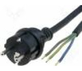 Kabel CEE 7/7 (E/F) vidlice, vodiče Dél.kabelu:5m černá guma